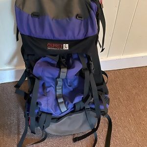 Osprey Blue Medium Hiking Backpack With Frame